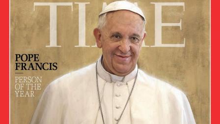 Pope Francis is seen on the cover of Time magazines Person of the Year edition in 2013.