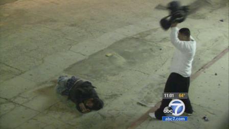 A man was repeatedly beaten near the Sidewalk Cafe on the 1300 block of Ocean Front Walk in Venice Tuesday, Dec. 13, 2013.