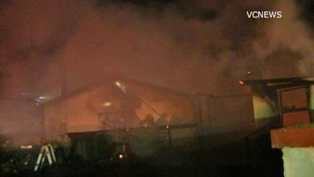 Crews battle a three-alarm fire in Camarillo on Sunday, Jan. 5, 2014.