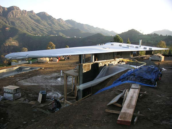 The wings of a deconstructed Boeing 747 airplane...