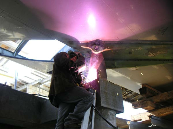 The wings of a deconstructed Boeing 747 airplane...