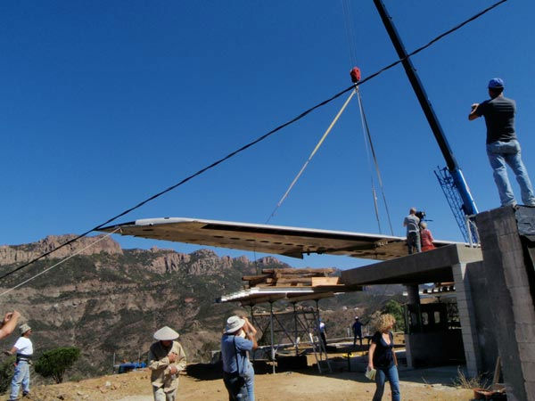 The wings of a deconstructed Boeing 747 airplane...
