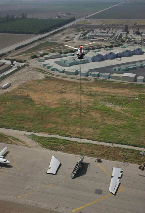 The wings of a deconstructed Boeing 747 airplane...