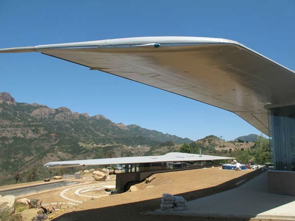 The wings of a deconstructed Boeing 747 airplane...