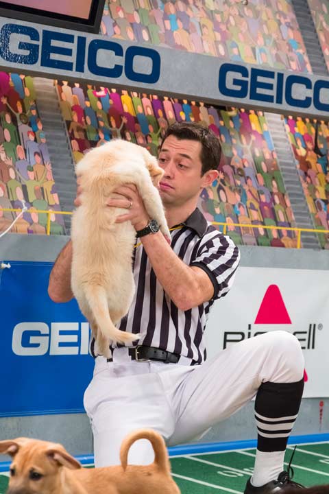 A referee makes a call on the field during...