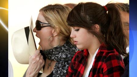 Madonna, left, and her daughter Lourdes attend the ground breaking ceremony for her Raising Malawi Academy for Girls in Malawi