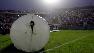 A worker waits inside a retractable tunnel before the start of the 2010 World Cup qualifying playoff second leg soccer match against Costa Rica in Montevideo, Wednesday, Nov. 18, 2009.