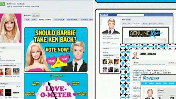 As part of his campaign to get Barbie back, Ken is all over social networking sites, including Twitter and Facebook.