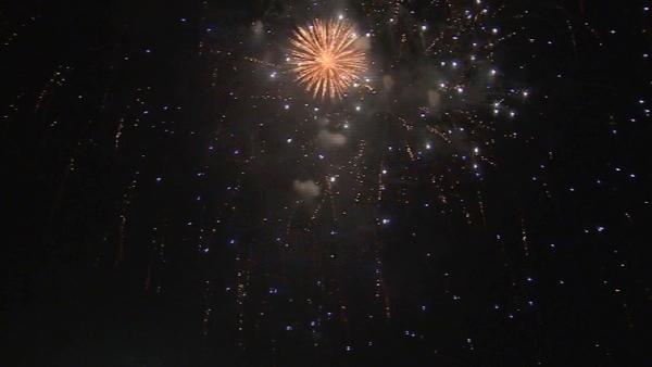 Fireworks light up the Rose Bowl Stadium in Pasadena, Calif. during the Americafest fireworks show on  Monday, July 4, 2011.