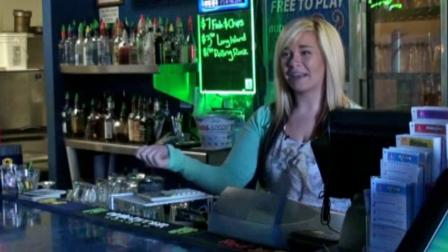 Aurora Kephart, a bartender at Conways Restaurant and Lounge in Springfield, Ore., talks about receiving a winning lotto ticket.