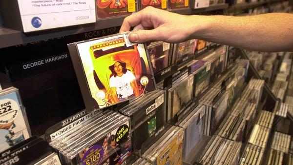 A copy of a George Harrisons Greatest Hits CD shown here in a London record store.