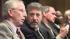 George Zimmer, second from left, gestures to Andy Dolich prior to their presentation to the Alameda County Board of Supervisors meeting Thursday, May 6, 1999, in Oakland, Calif.