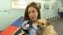 Lindy Bazan of Los Angeles brought her dog...