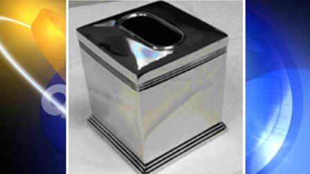 Bed, Bath & Beyond is recalling this Dual Ridge Metal boutique tissue holder because it may contain radioactive material.