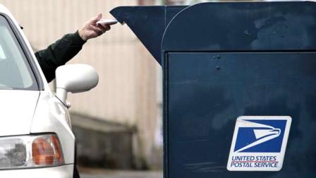 A United States Postal Service mailbox is shown in this undated file photo.