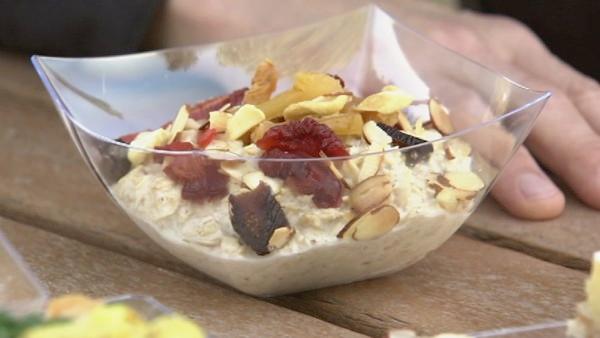 You can also try a Swiss favorite: a bowl of hearty oats topped with fresh cream, fruit and nuts.