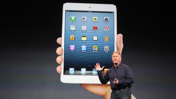 Phil Schiller, head of marketing for Apple, introduces the new iPad Mini on Tuesday, Oct. 23, 2012.