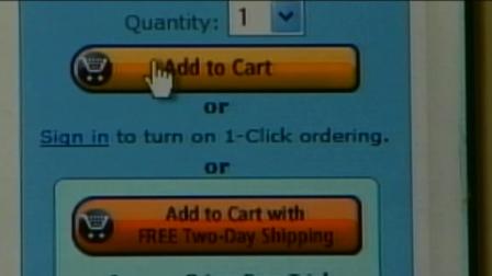 A screen shot of Amazons website shows the add to cart button in this undated photo.