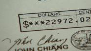 A check from State Controller John Chiangs office.