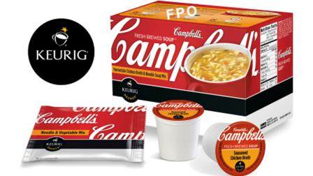 A Campbells Fresh-Brewed Soup K-cup pack is seen in this photo provided by Campbell Soup Company.