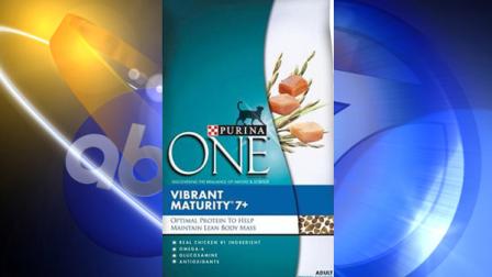 Nestle Purina is voluntarily recalling bags of its Purina ONE Vibrant Maturity 7+ dry cat food.