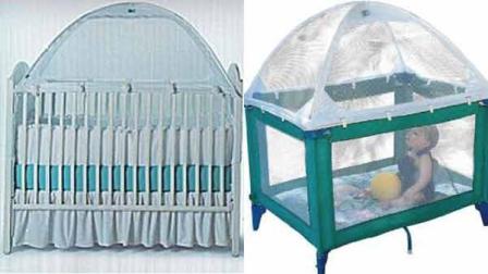 (Left) The Tots In Mind Cozy Crib Tent and (right) the Tots In Mind Portable Play Yard Tent.