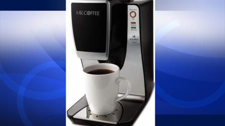 A Mr. Coffee single cup brewer is seen in this undated photo. More than 600,000 coffee makers are being recalled because of a potential burn hazard.