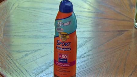 A spray-on Banana Boat sunscreen is shown in this undated file image.