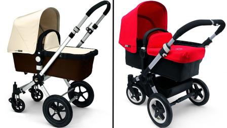 Bugaboo Cameleon (left) and Bugaboo Donkey (right) model strollers are seen in this undated photo from Bugaboo International.