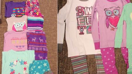 Target two-piece pajama sets are seen in these undated photos provided by the U.S. Consumer Product Safety Commission.