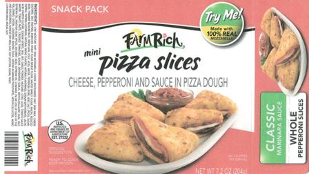 Farm Rich Mini Pizza Slices are seen in this undated file photo.