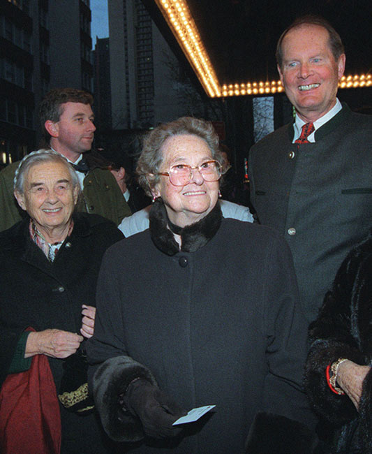 Agathe von Trapp, center, arrives with her...
