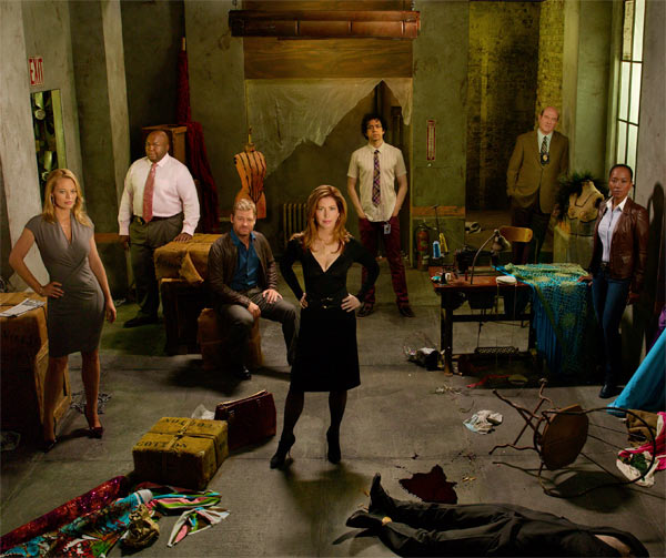 The cast of 'Body of Proof' in a promotional...