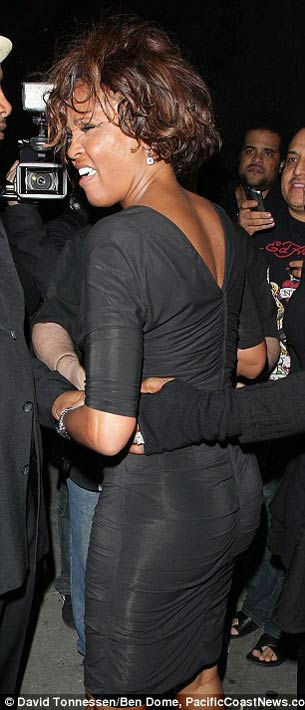 Singer Whitney Houston is seen attending a...