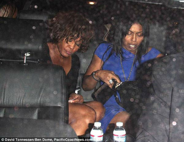 Singer Whitney Houston is seen attending a...