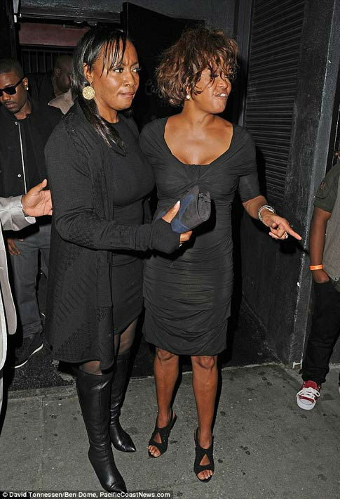 Singer Whitney Houston is seen attending a...