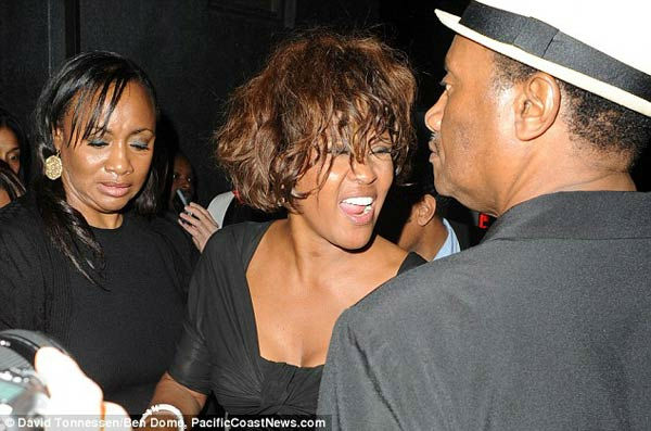 Singer Whitney Houston is seen attending a...