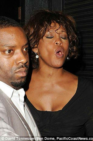 Singer Whitney Houston is seen attending a...