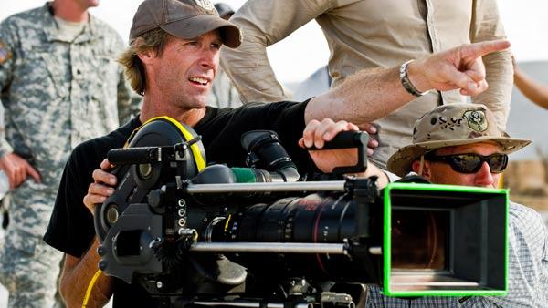 Director Michael Bay on the set