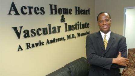 In this July 7, 2006 photo, Dr. Conrad Murray poses for a photo as he opens the Acres Homes Cardiovascular Center at the Tidwell Professional Building, in Houston.