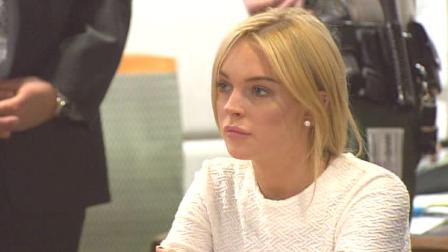 Actress Lindsay Lohan appears in front of a judge at the Airport Superior Court during an arraignment hearing on Wednesday, Feb. 9, 2011.