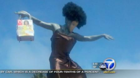 Pranksters in the San Diego area gave a famous surfer statue a makeover, paying homage to Oprah Winfrey and her long-running talk show.