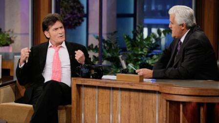 Charlie Sheen appears on The Tonight Show with Jay Leno on Thursday, Sept. 15, 2011.
