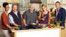 The cast of ABCs daytime lifestyle series, The Chew: Carla Hall, Mario Batali, Michael Symon, Daphne Oz and Clinton Kelly.