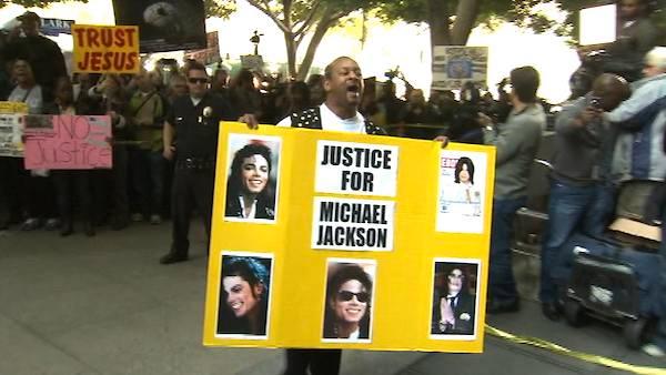 Crowds erupted in cheers when the jury in the Conrad Murray trial returned with a guilty verdict on Monday, Nov. 7, 2011.