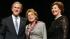 President Bush, left, and first lady Laura Bush,...
