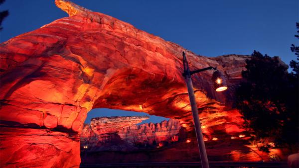 Cars Land features three immersive family attractions showcasing characters and settings from the Disney-Pixar film, 'Cars,' including one of the largest and most elaborate themed environments ever created for a Disney park.