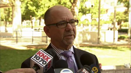 David Kestenbaum, attorney for Paul Raef, the paparazzo charged in connection with a high-speed chase involving Justin Bieber, speaks to the media on Thursday, Aug. 9, 2012.