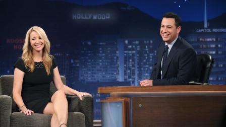 Actress Lisa Kudrow is seen with Jimmy Kimmel on Jimmy Kimmel Live on Wednesday, July 25, 2012.