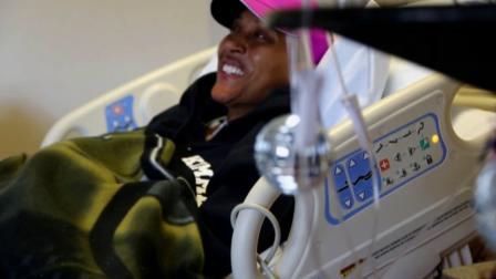Good Morning America co-host Robin Roberts is seen in her hospital bed in this image taken September 2012.
